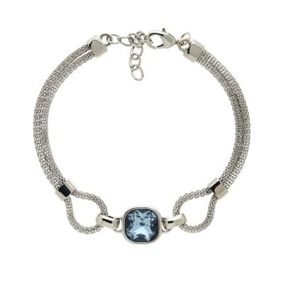 Rhodium plated sapphire mesh bracelet